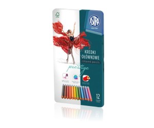 Kredki ołówkowe ASTRA 12 kolorów metalowe opakowanie