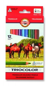 Kredki ołówkowe KOH-I-NOOR triocolor trójkątne 12 kolorów