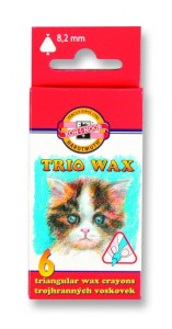 Kredki świecowe KOH-I-NOOR trio wax 6 kolorów