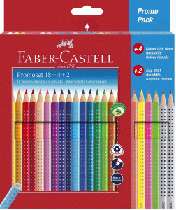 Kredki ołówkowe FABER-CASTELL 18 kolorów + 6 szt