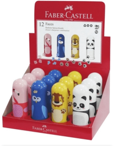 Temperówko-gumka FABER-CASTELL z motywem zwierzątek