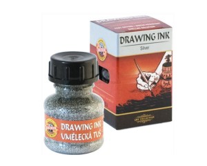 Tusz kreślarski KOH-I-NOOR 20g. srebrny