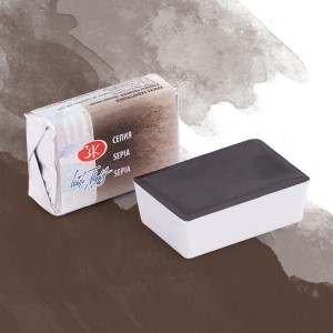 Farba akwarelowa Białe Noce w kostce 2,5ml 413 sepia