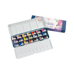 Zestaw farb akwarelowych Rosa Gallery 21 kostek metalowe opakowanie 