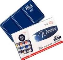 Zestaw farb akwarelowych Rosa Gallery 12 kostek metalowe opakowanie