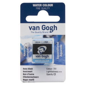 Farba akwarelowa VAN GOGH 701 ivory black kostka