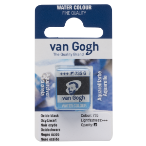 Farba akwarelowa VAN GOGH 735 oxide black kostka