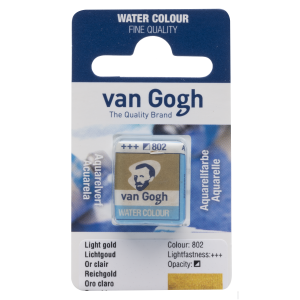 Farba akwarelowa VAN GOGH 802 light gold kostka