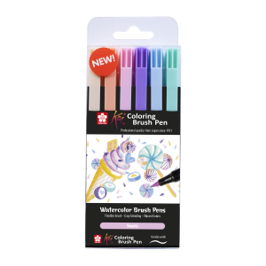 Pisaki pędzelkowe KOI SAKURA 6 kolorów sweets