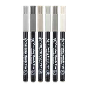 Pisaki pędzelkowe KOI SAKURA 6 kolorów