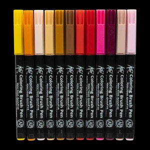 Pisaki pędzelkowe KOI SAKURA zestaw 24 kolory BRUSH PEN