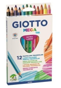 Kredki ołówkowe GIOTTO  mega tri 12 kolorów